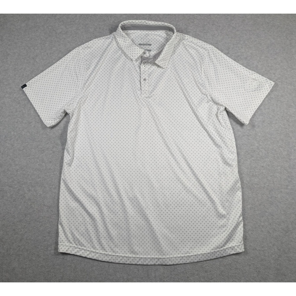 Swannies Men Shirt 2XL Polo Geometric Print Performance‎ Golf Short Sleeve